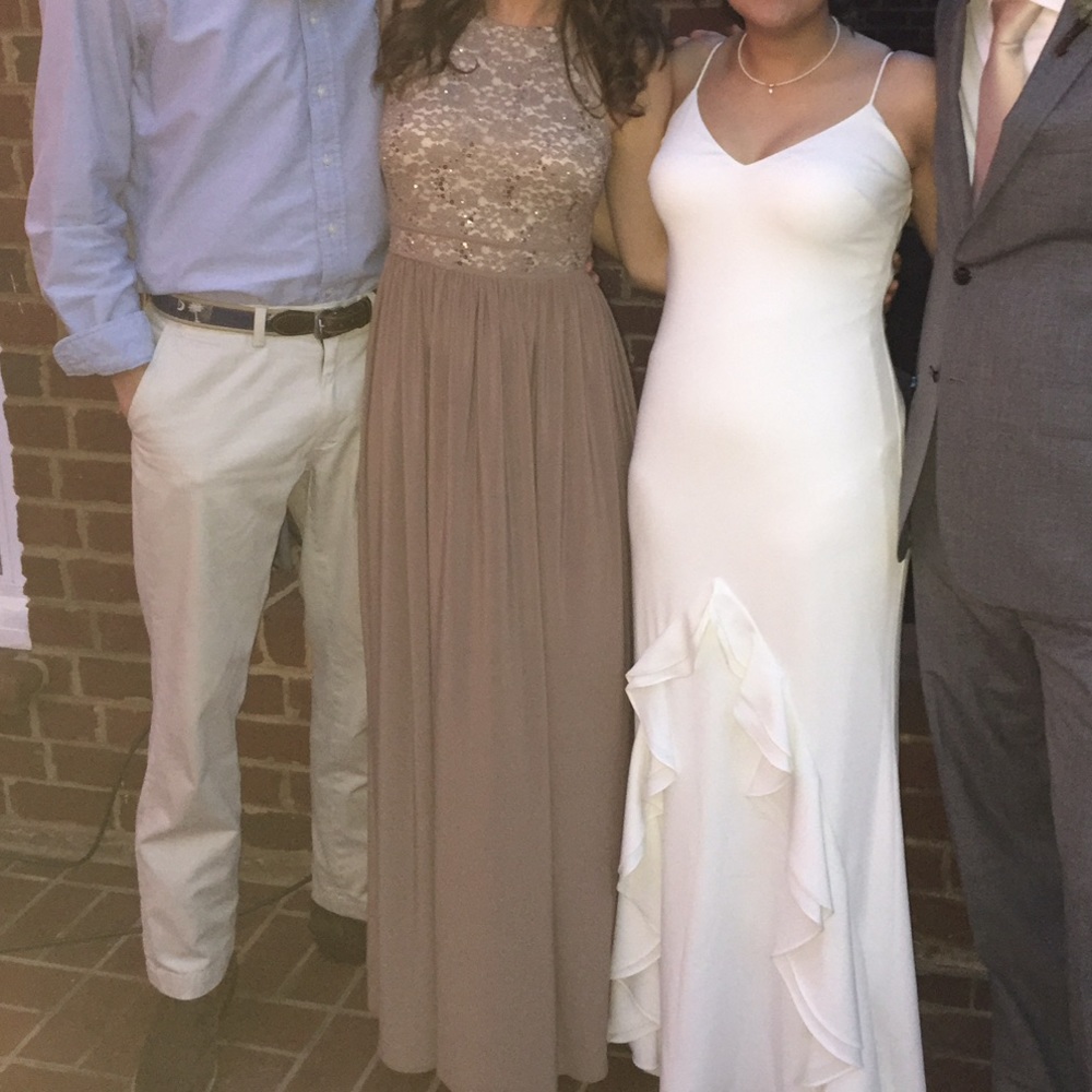 Tan, formal dress